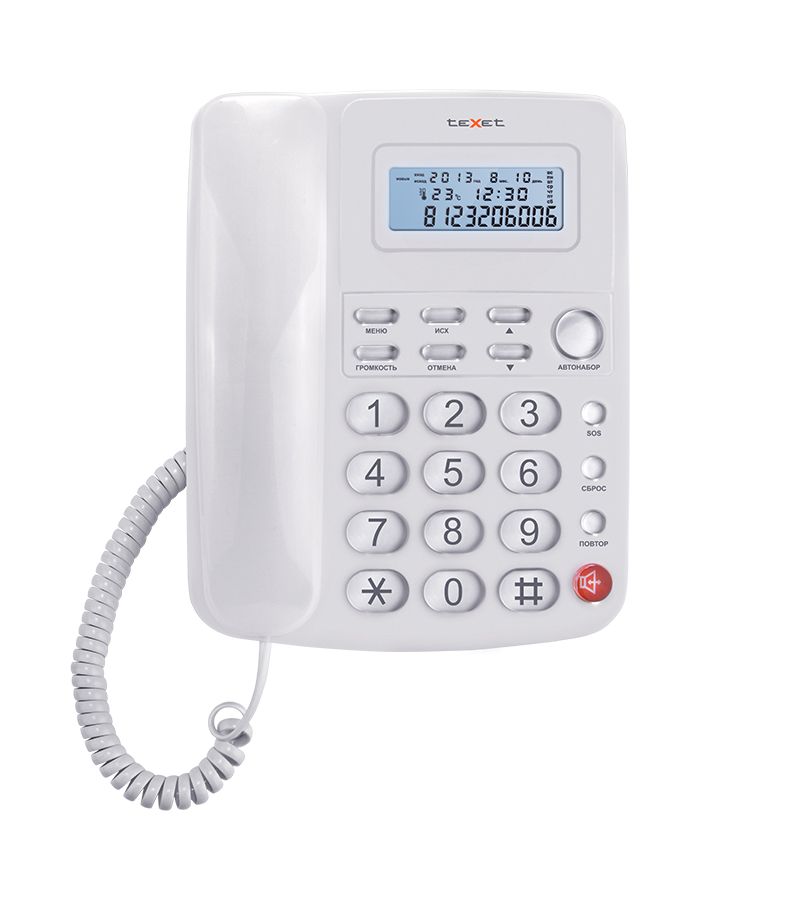 Телефон проводной teXet TX-250 White телефон проводной texet tx 201 white