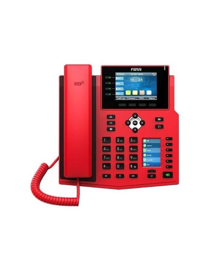 fanvil x3s pro ip телефон с бп 4 sip линии hd аудио цветной дисплей 2 4” порт для гарнитуры Телефон IP Fanvil X5U-R красный