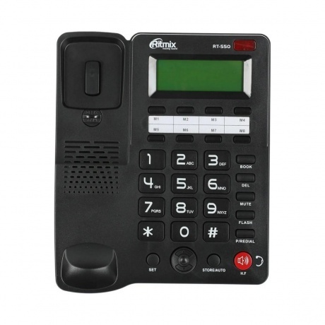 Телефон проводной Ritmix RT-550 черный - фото 4
