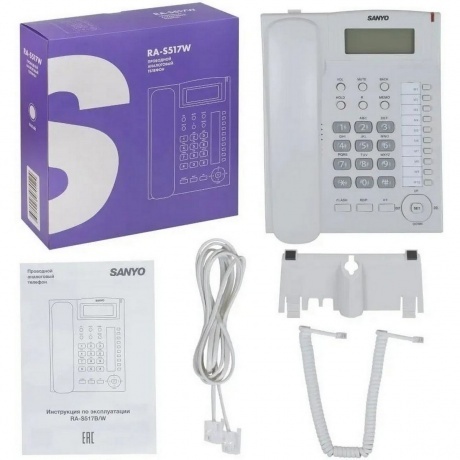Телефон проводной SANYO RA-S517W белый - фото 9