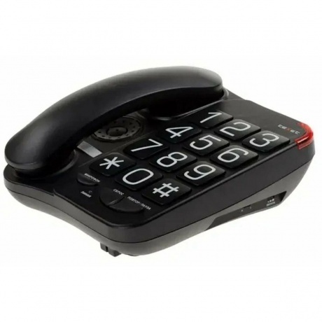 Телефон проводной teXet TX-201 черный - фото 4