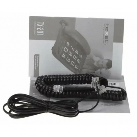 Телефон проводной teXet TX-201 черный - фото 6