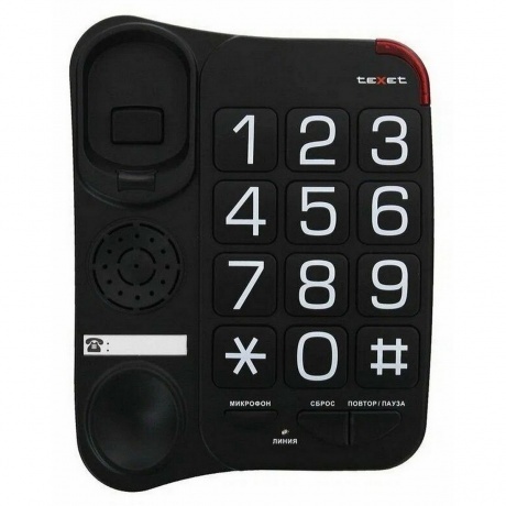 Телефон проводной teXet TX-201 черный - фото 7