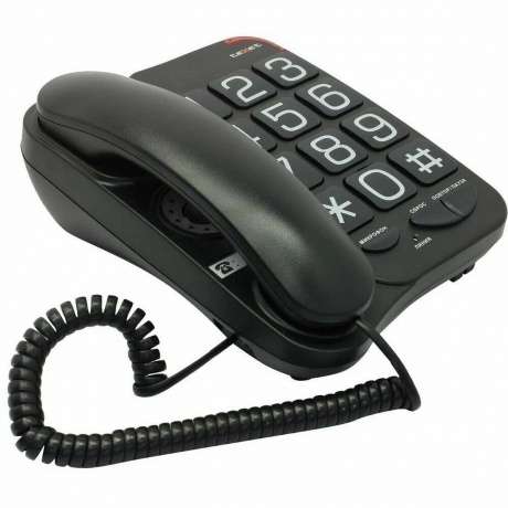Телефон проводной teXet TX-201 черный - фото 10