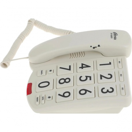 Телефон проводной Ritmix RT-520 слоновая кость - фото 2