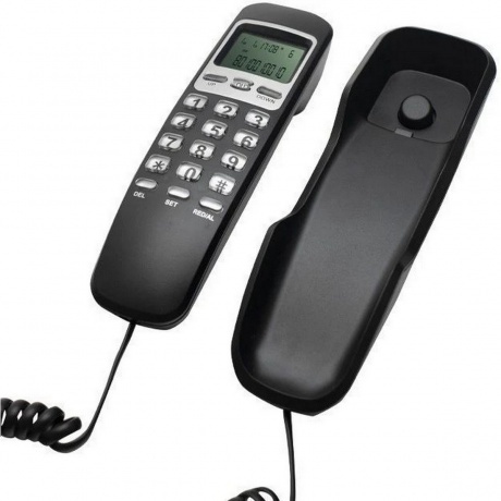 Телефон проводной Ritmix RT-010 черный - фото 3