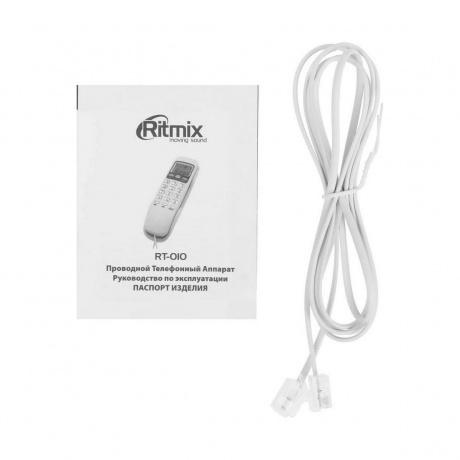 Телефон проводной Ritmix RT-010 белый - фото 8