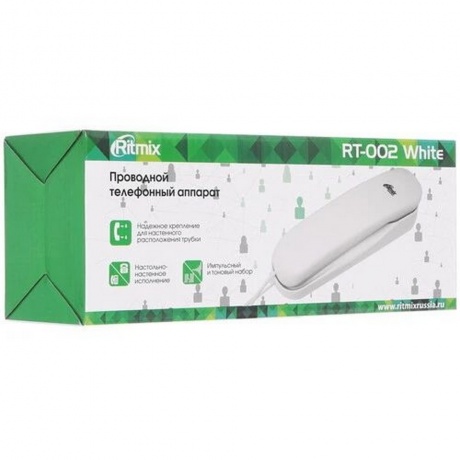 Телефон проводной Ritmix RT-002 белый - фото 8