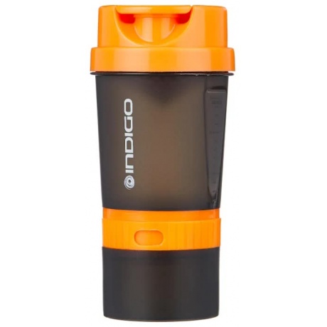 Бутылка для воды (шейкер) INDIGO KIVACH, IN015, Черно-оранжевый, 400 мл - фото 1