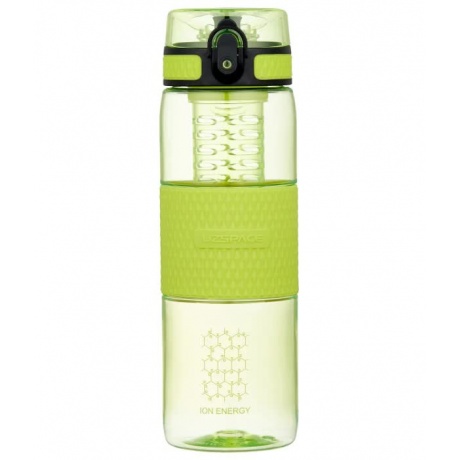 Бутылка для воды с нескользящей вставкой, колбой,сеточкой  UZSPACE   тритан, 5061, Зеленый, 700 мл - фото 1