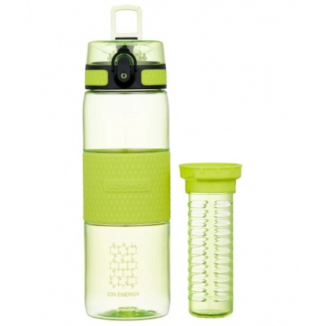 Бутылка для воды с нескользящей вставкой, колбой,сеточкой  UZSPACE   тритан, 5061, Зеленый, 700 мл - фото 4