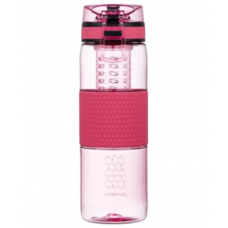 Бутылка для воды с нескользящей вставкой, колбой,сеточкой  UZSPACE   тритан, 5061, Розовый, 700 мл - фото 2