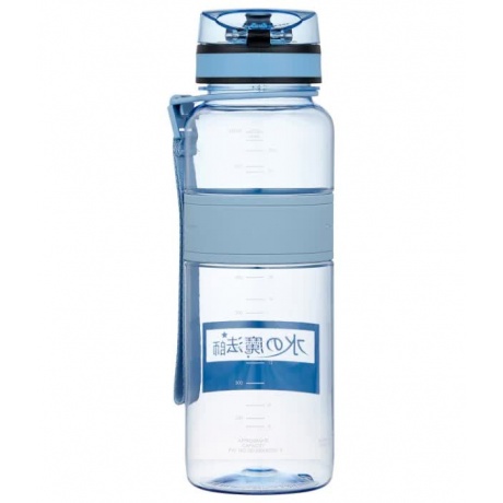 Бутылка для воды с нескользящей вставкой, мерной шкалой UZSPACE   тритан, 5031, Голубой, 1,0 л - фото 2