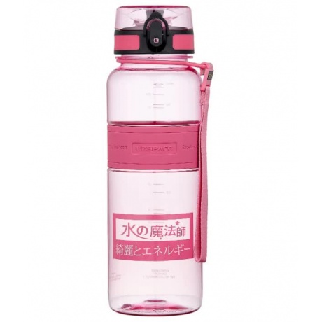 Бутылка для воды с нескользящей вставкой, мерной шкалой UZSPACE   тритан, 5031, Розовый, 1,0 л - фото 1