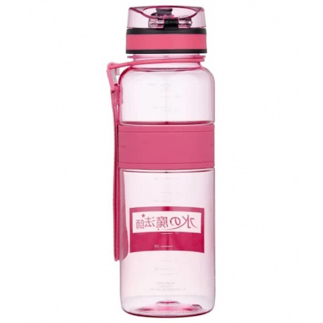 Бутылка для воды с нескользящей вставкой, мерной шкалой UZSPACE   тритан, 5031, Розовый, 1,0 л - фото 2