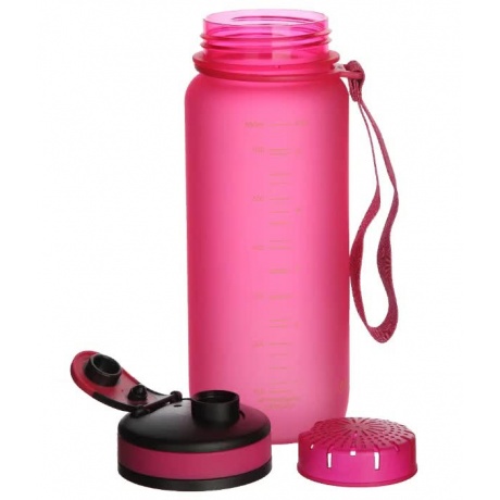 Бутылка для воды с сеточкой и мерной шкалой UZSPACE  тритан, 3030, Розовый, 650 мл - фото 2
