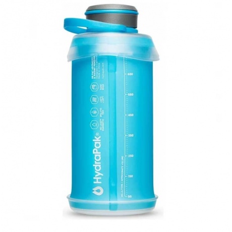 Складная мягкая бутылка для воды HydraPak Stash (0,75 литра), серая - фото 4