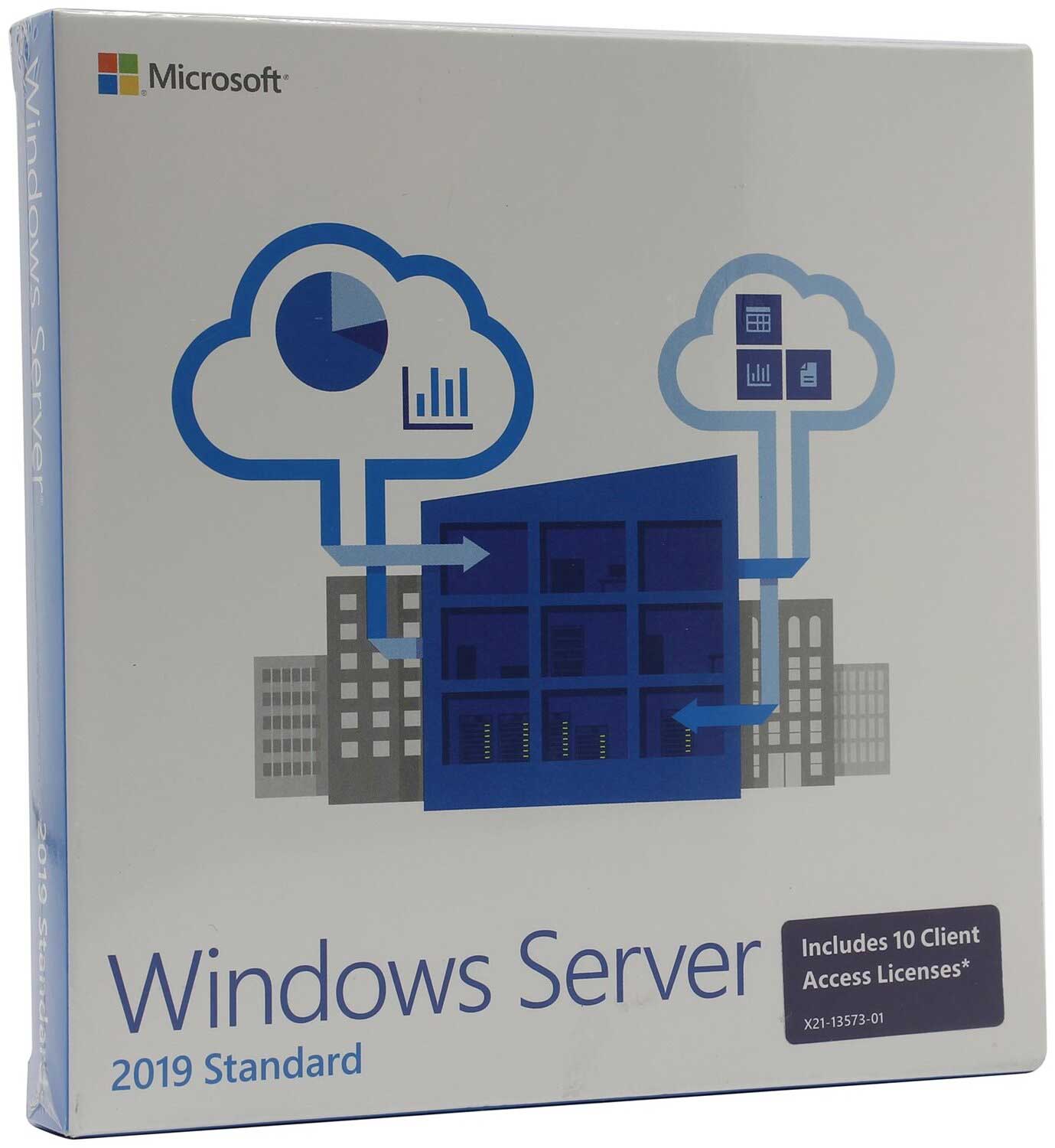 Операционная система Microsoft Windows Server 2019 Std 10 Clt 64 bit Eng (P73-07701) Box