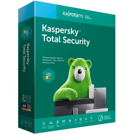 Антивирус Kaspersky Total Security продление на 2 устройства на ...