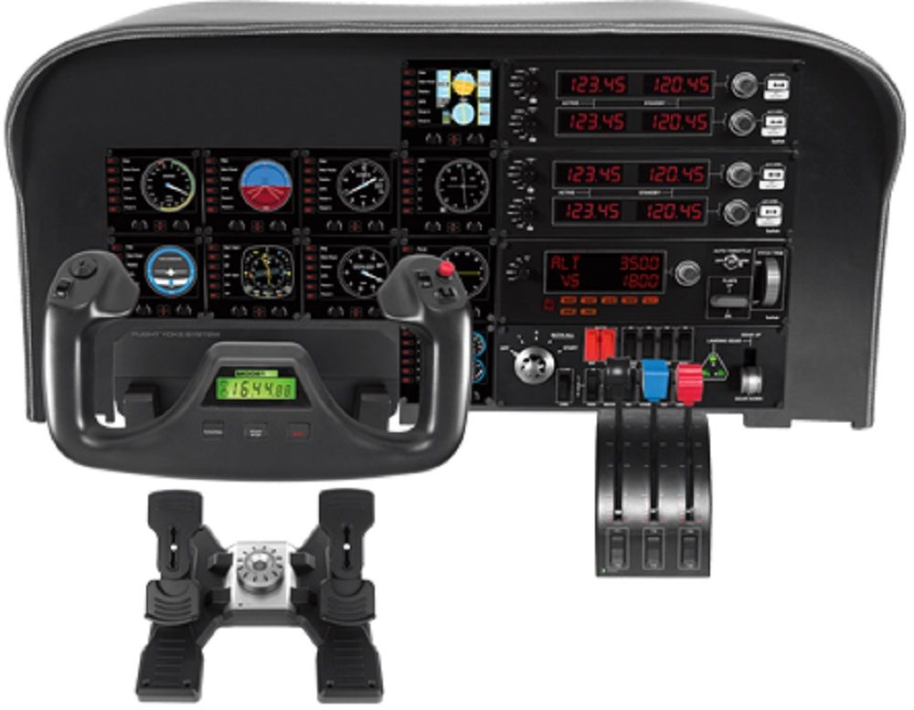 Контроллер Logitech G Flight Instrument Panel (945-000008) черный джойстик logitech g saitek pro flight radio panel радиопанель для авиасимуляторов 945 000011