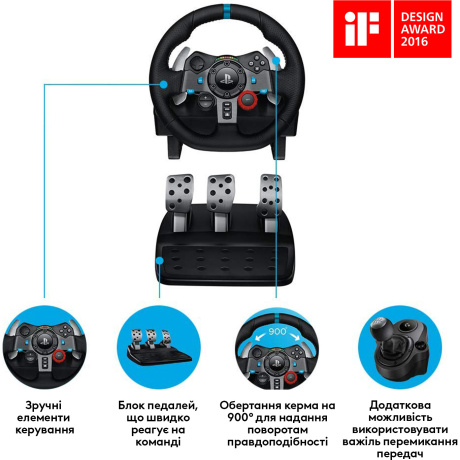 Руль Logitech G29 Driving Force черный - фото 10