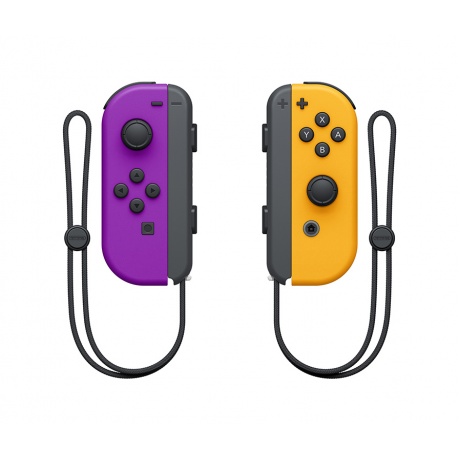 Два контроллера Joy-Con для Nintendo Switch (неоново фиолетовый/неоново оранжевый) - фото 2