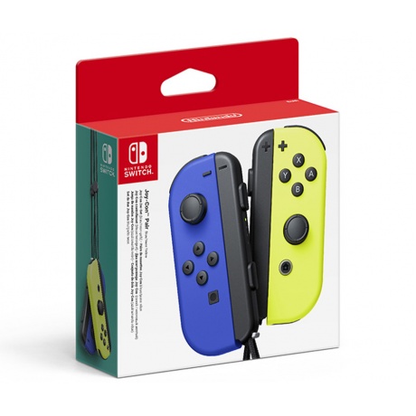 Два контроллера Joy-Con для Nintendo Switch (синий/неоново-желтый) - фото 1