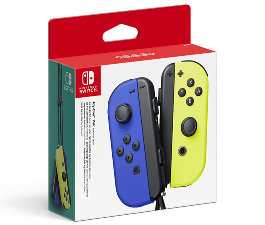Два контроллера Joy-Con для Nintendo Switch (синий/неоново-желтый)