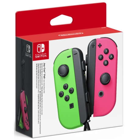 Два контроллера Joy-Con для Nintendo Switch (неоновый зеленый/неоновый розовый) - фото 1