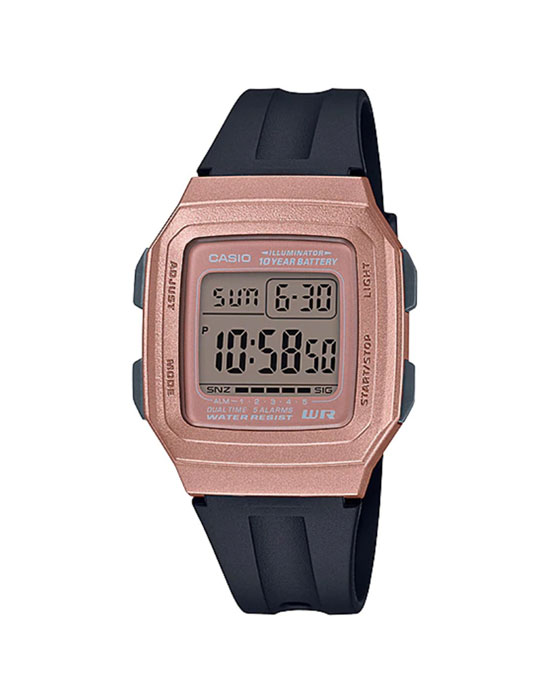 Наручные часы Casio F-201WAM-5AVEF, цвет розовое золото - фото 1