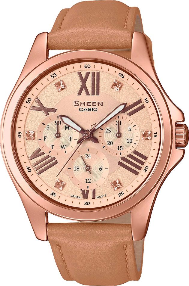 Наручные часы Casio SHE-3806GL-9AUER, цвет розовое золото - фото 1