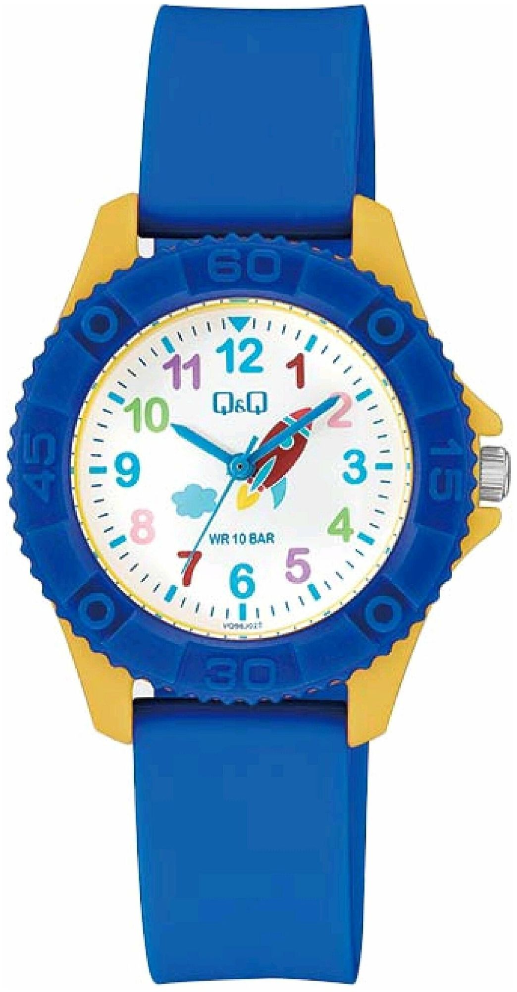 Наручные часы Q&Q VQ96-022, цвет желтый/синий - фото 1