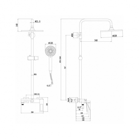 Душевая стойка Savol (S-009045Q) - фото 2