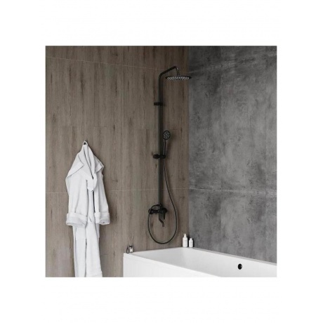 Удлинитель душевой штанги для душевых систем и стоек круглый, черный матовый T10232 - фото 6