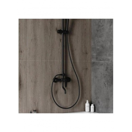 Удлинитель душевой штанги для душевых систем и стоек круглый, черный матовый T10232 - фото 7