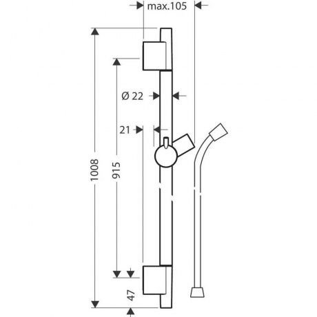 Душевая штанга со шлангом Hansgrohe Unica 28631000 хром - фото 2
