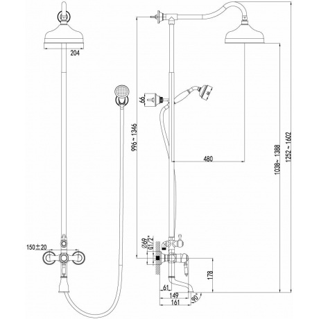 Душевая система для ванны Lemark Villa LM4862B - фото 5