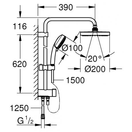 Душевая стойка Grohe New Tempesta 27389002 - фото 2