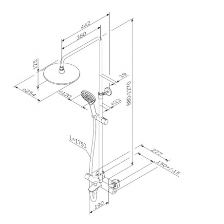Душевая система AM.PM Like F0780564 хром - фото 7