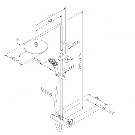 Душевая система AM.PM Like F0780464 хром - фото 7