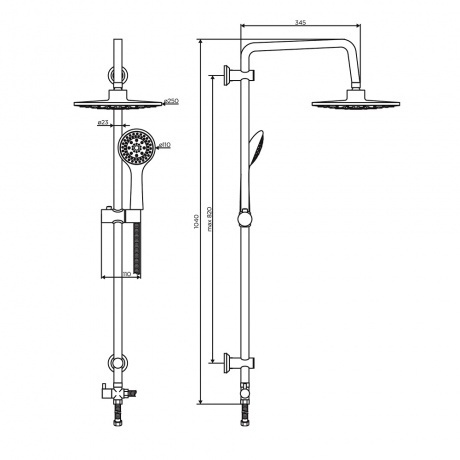 Душевая система Dorff Norma D0710000 - фото 5