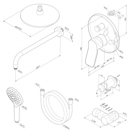 Душевая система AM.PM X-Joy FB85A1RH20 хром - фото 2