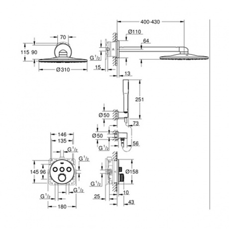 Верхний душ Grohe 34705000 - фото 2