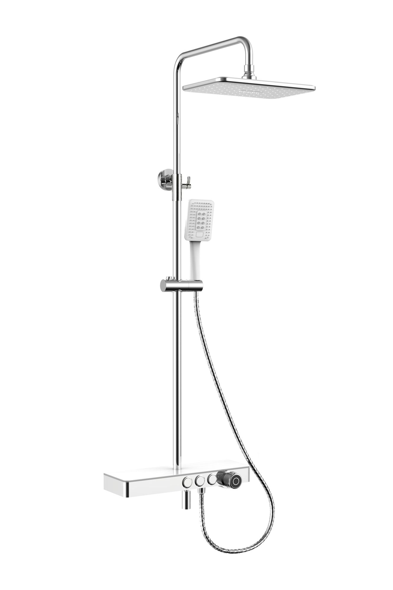 Тропическая душевая система со смесителем для ванны и полкой RUSH (PL5535-60) душевая стойка rush pl5535 80 хром