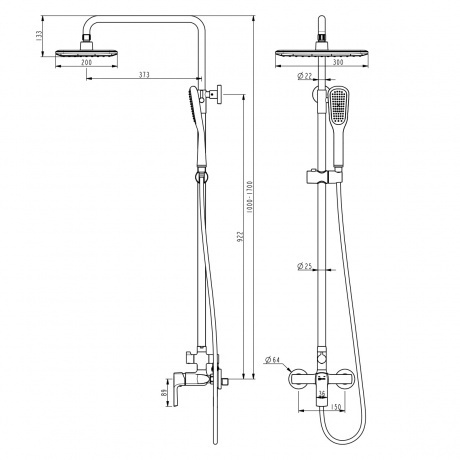Душевая система Lemark Ursus (LM7260BL) - фото 2