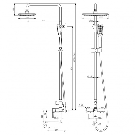 Душевая система Lemark Ursus (LM7262BL) - фото 2