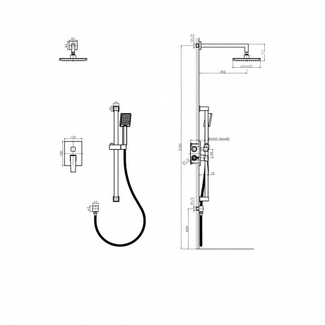 Встроенная душевая система RUSH Thira (TR3635-41) - фото 2