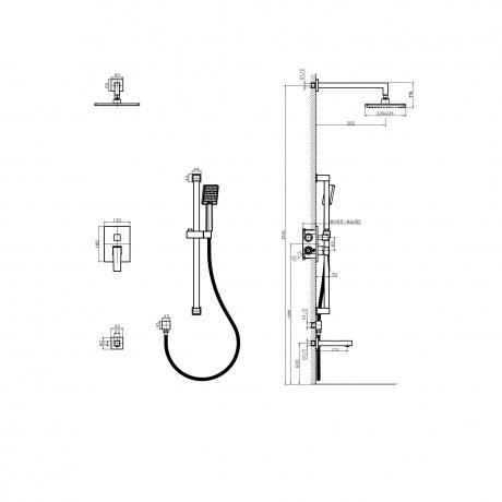 Встроенная душевая система RUSH Thira (TR3635-60) - фото 2