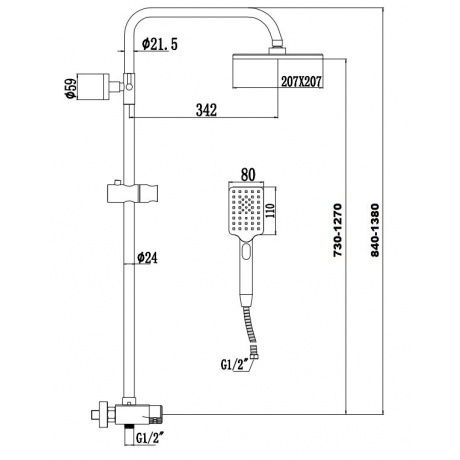 Душевая стойка Savol (S-601144) - фото 2