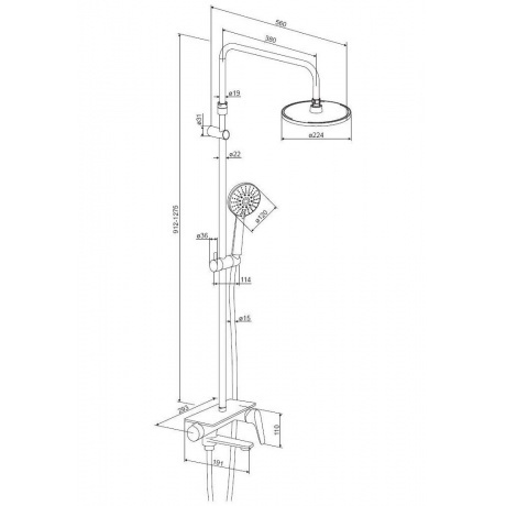 Душевая стойка Damixa Jupiter 977730300 черный - фото 2